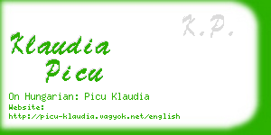 klaudia picu business card